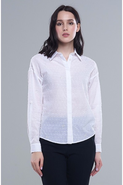 Блузка Алиста (Хлопок, белый)