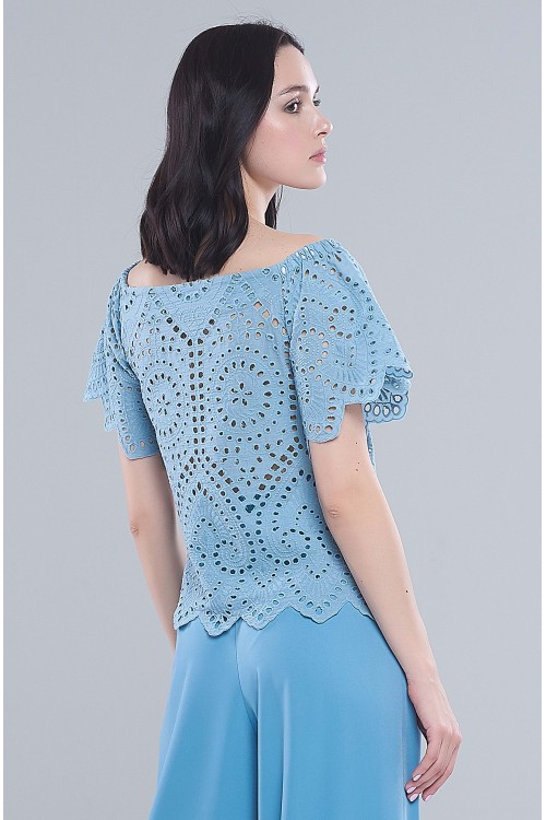 Блузка Маша (Кружево, деним)