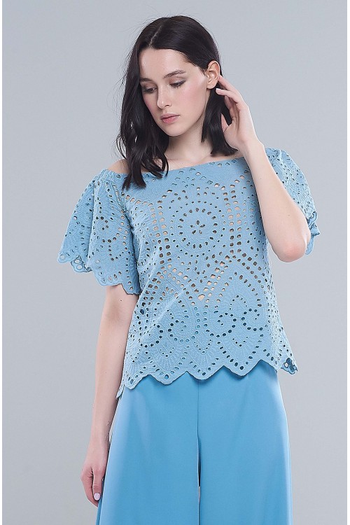 Блузка Маша (Кружево, деним)