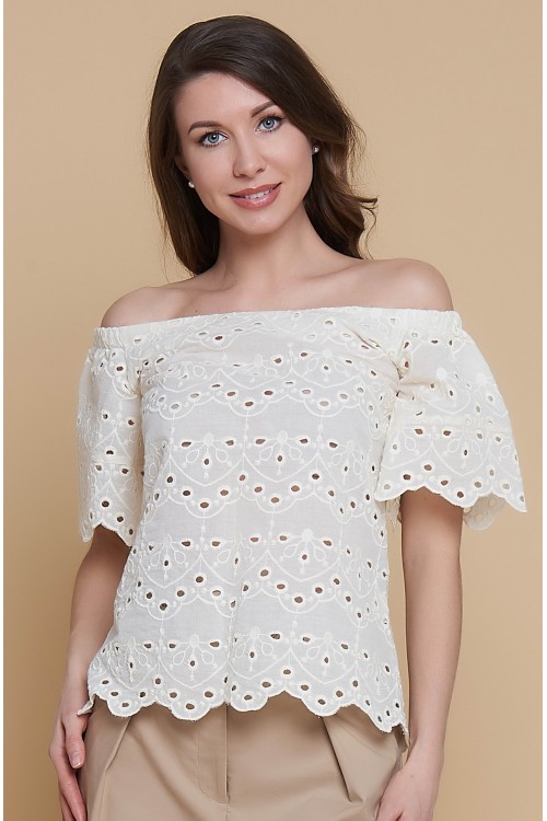 Блузка Маша (Кружево, кремовая) Блузка Маша (Кружево, кремовая)
