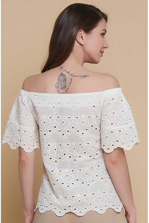 Блузка Маша (Кружево, кремовая) Блузка Маша (Кружево, кремовая)