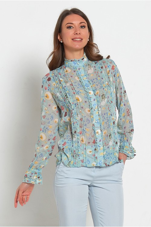 Блузка Жизель (Шифон, принт)