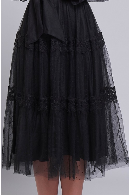 Платье Анжела ( Чёрное,миди)