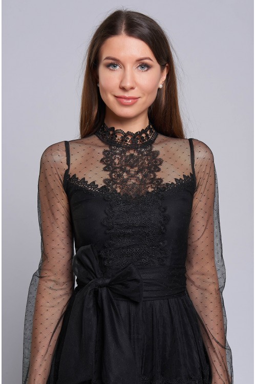 Платье Анжела ( Чёрное,миди)