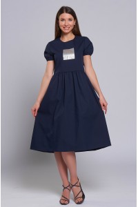 Платье Полина (Синее, хлопок)
