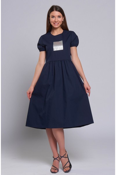 Платье Полина (Синее, хлопок)