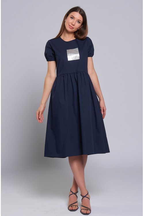 Платье Полина (Синее, хлопок)
