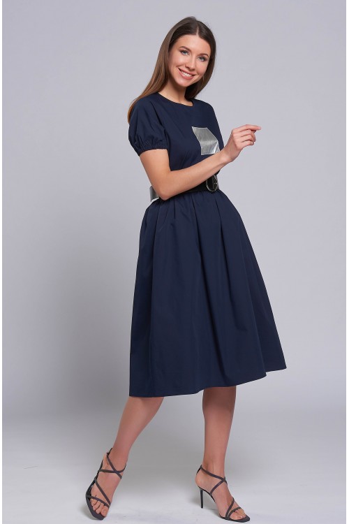 Платье Полина (Синее, хлопок)