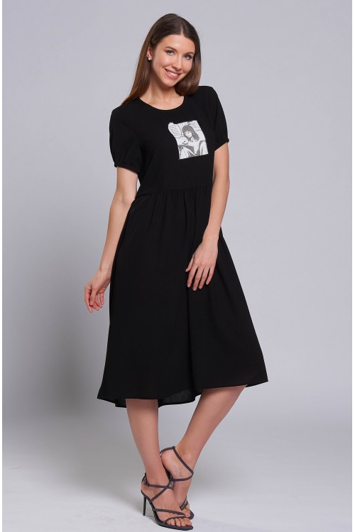 Платье Полина (Черное, вискоза) Платье Полина (Черное, вискоза)