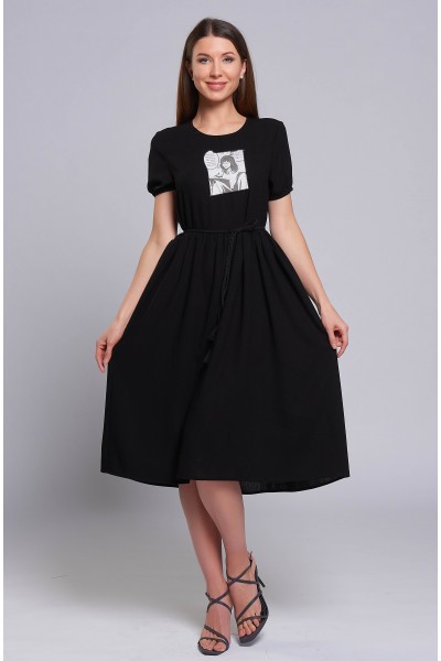 Платье Полина (Черное, вискоза)