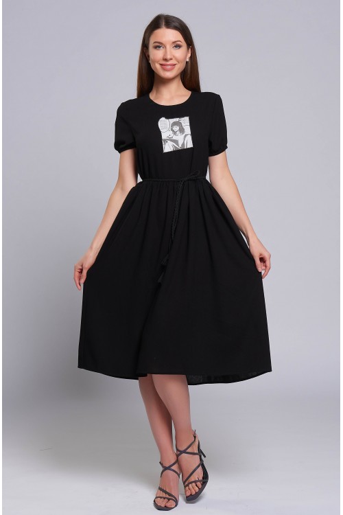 Платье Полина (Черное, вискоза) Платье Полина (Черное, вискоза)