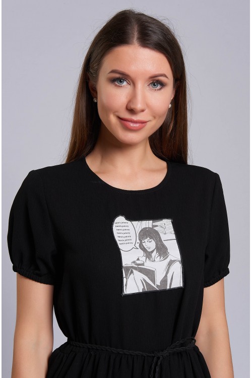 Платье Полина (Черное, вискоза) Платье Полина (Черное, вискоза)