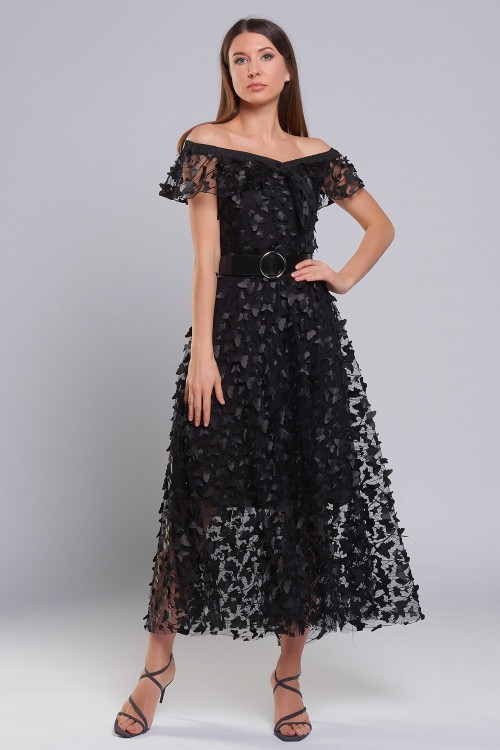 Платье Ромашка (Черные бабочки) Платье Ромашка (Черные бабочки)