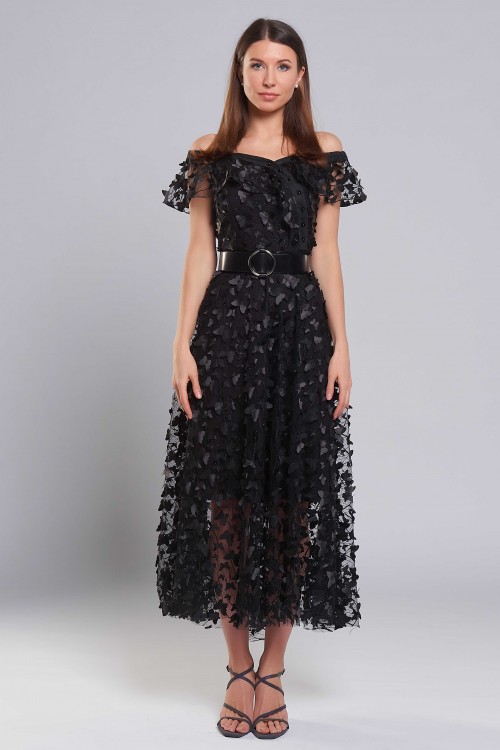 Платье Ромашка (Черные бабочки) Платье Ромашка (Черные бабочки)