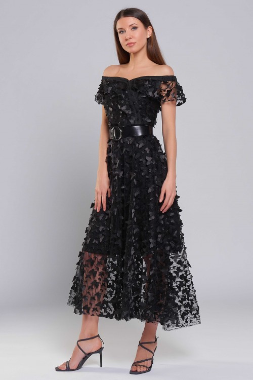 Платье Ромашка (Черные бабочки) Платье Ромашка (Черные бабочки)