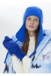 Шапка-ушанка цвет "Electric blue"
