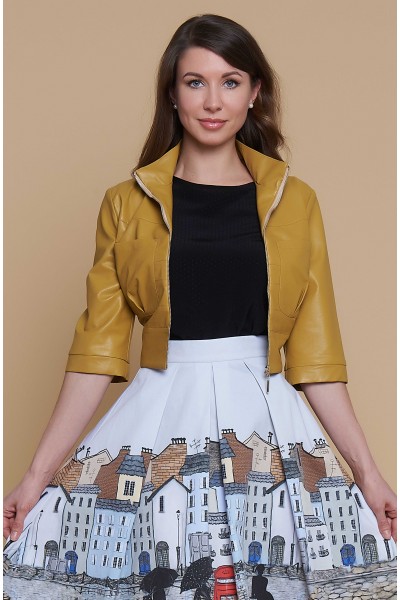 Жакет Ангелина (Экокожа, горчичный)