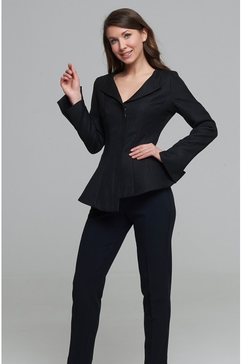 Жакет Грация с баской (Черный)