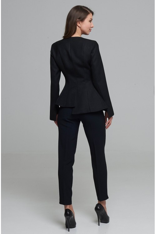 Жакет Грация с баской (Черный)
